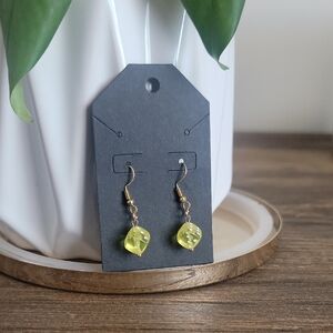 Gold and Yellow Dice Earrings